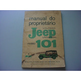 Manual Original Raro Willys Jeep 101 Bernardão 2 E 4 Portas