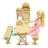 Muebles Muñecas Barbie Fibrofacil Horno Pizza Juego Jardin