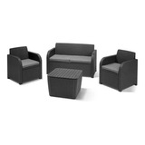 Conjunto Para Jardim - Poltronas E Mesa Baú - 4 Peças