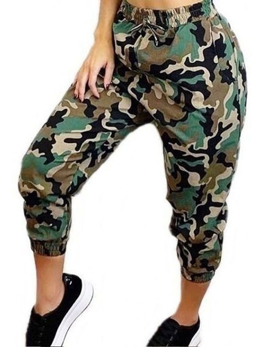 Calça Jogger Feminina Camuflada Calça Exercito Verde Militar
