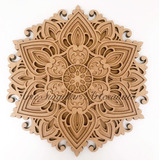 Mandala 3d Mdf Cru 80x80 Cm - 3d 08 - 4 Camadas