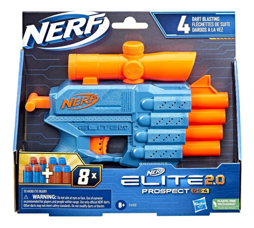 Nerf Pistola Lanzadara Elite 2.0 Prospect Qs-4 Hasbro F4191