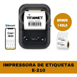 Impressora De Etiquetas Bluetooth Para Android E Ios Cor Preto