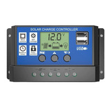 Controlador De Carga 20a 12v/24v Regulador Solar Dual Usb