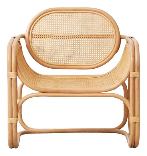 Silla Sillon Rattan Paris Diseño Deco Natural Madera 