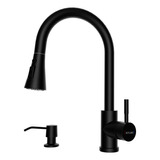 Blylund Grifos De Cocina Negro Mate Con Dispensador De Jabon