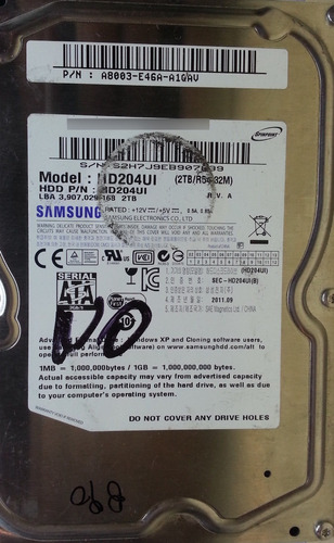 Disco Duro Samsung Hd204ui 2tb 3.5 Sata - 890 Recuperodatos