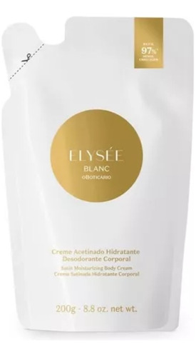 Refil Creme Desodorante Hidratante Corporal Acetinado Elysee