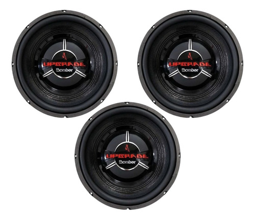 Kit 3 Subwoofer Bomber Up Grade 10 Polegadas 350wrms 4 Ohms Cor Preto