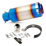 Escape Silenciador Moto Deportivo Universal Doble Azul 250mm