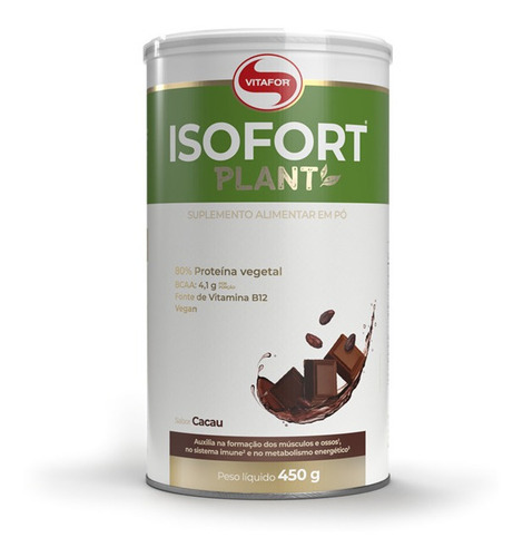 Isofort Plant 450g Vitafor- Proteína Isolada Ervilha E Arroz