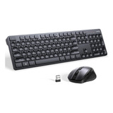 Ugreen Kit Teclado Y Mouse Inalámbrico, Conexión Inalámbrica 2.4 Ghz Con Receptor Usb