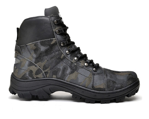 Bota Coturno Masculino Resistente Em Couro Tático Militar