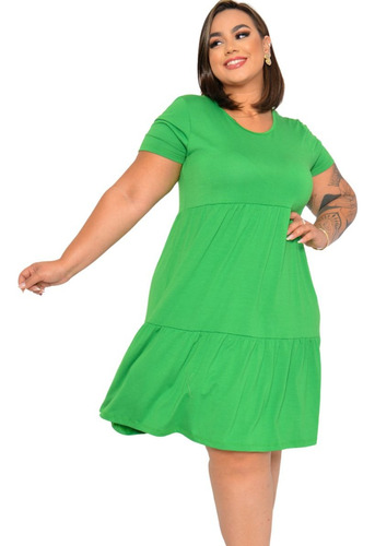 Vestido Plus Size Moda Verão Rodado Soltinho Tamanho Grande