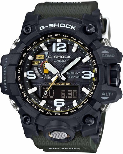 Reloj Casio G-shock Para Caballero-gwg-1000-1a3cr Color De La Correa Verde Oscuro Color Del Bisel Negro Color Del Fondo Negro