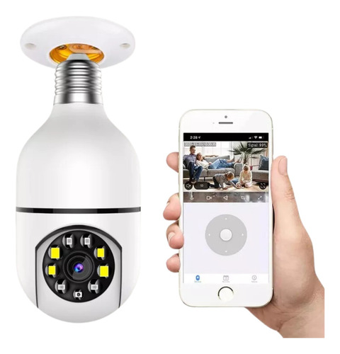 Camera Wifi Lampada Segurança 360 Ip Full Hd Visão Noturna