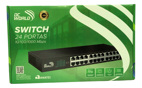 Switch Gigabit 24 Portas 10/100/1000 Dc World Dc-10008
