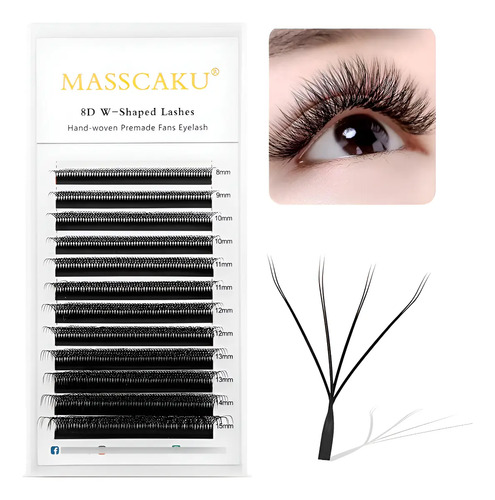 Blister Masscaku Extensión De Pestañas Mink 8d W 8-15mm Mix | Meses sin interés