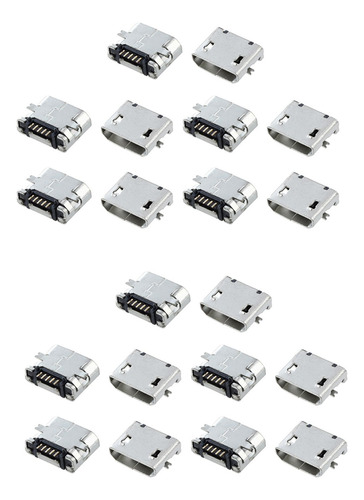 20 Piezas De Repuesto B, Conector Micro Usb Hembra, Puerto S