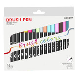 Caneta Pincel Brush Newpen C/ 20 Unidades - Pastel E Blender