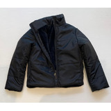 Campera Guata Forrada En Polar Negra De Nena