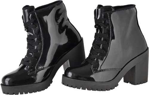 Coturno Bota Feminina Cano Curto Salto Novo Linda 1700