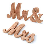 Letras De Madera Mr Mrs Plateadas De Estilo Vintage Para Dec