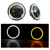 Faro 4 Led 7 Pulgadas Ojo Angel Wrangler Jeep Vocho Moto