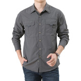 Camisas Tácticas De Senderismo Long Cargo Us, Camisas De Man