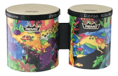 Remo Kd--01  Tambor Tipo Bongó Para Niños - Estampado .