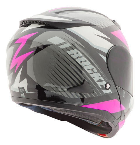 Casco Abatible Joe Rocket Rkt 300 Alter Ego Gris Rosa Mujer