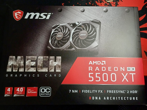 Placa De Video Msi Amd Radeon 5500 Xt 4 Gb Gráfica 