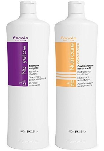 Kit Antiamarillo Fanola & Acondicionador Nutri Care.