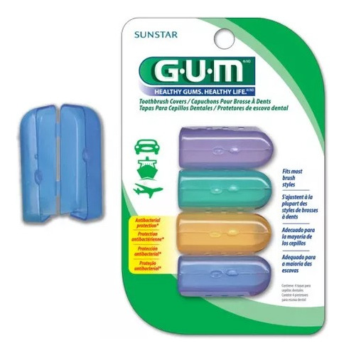 Tapa Protector Para Cepillo Dental Gum 4 Piezas