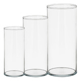 Kit 3 Vaso Vidro Tubo Grande Decoração Arranjo Sala Mesa