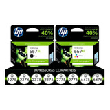 Kit  De Cartuchos Originais Hp 667 Xl Black + Color