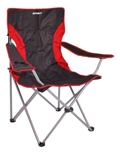 Sillon Director Spinit Plegable Playa Camping Portavaso Color Rojo/negro