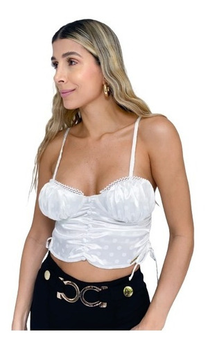 Blusa Tiras Satin Puntos (ca0549)