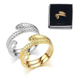 Anillo Serpiente Regulable Baño Oro 18k Estuche De Regalo