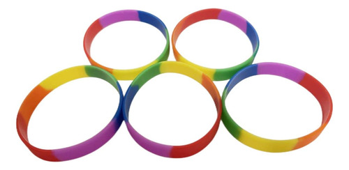 5 Pulseras De Silicona De Orgullo Gay Lgbt Rainbow Sports Pu