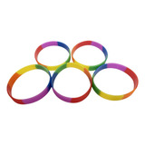 5 Pulseras De Silicona De Orgullo Gay Lgbt Rainbow Sports Pu