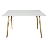 Mesa Moderna Minimalista Estilo Eames Blanco Onstore Color De Las Patas Café