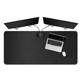 Mousepad Deskpad Extra Grande 90x40 Em Couro Com Apoio Copo