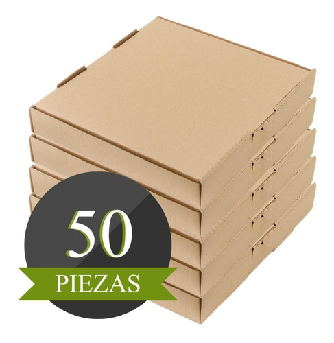 50 Cajas Para Pizza Biodegradable 44x44x5cms Carton Microco