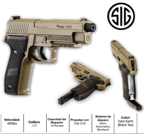 Sig Sauer P226 .177 Bbs Metal Pellets Co2 Blowback Gotcha Xt