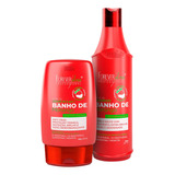 Kit Forever Liss Banho De Verniz Morango Shampoo + Leave-in