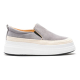 Zapatilla Grey Plataforma Sin Cordones