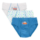 Slip Niño Algodón Mota Pack X3 Talla 6 Diseños Mt4111