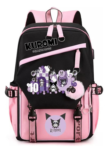 Mochila Escolar Kuromi Melody Peripheral De Gran Capacidad