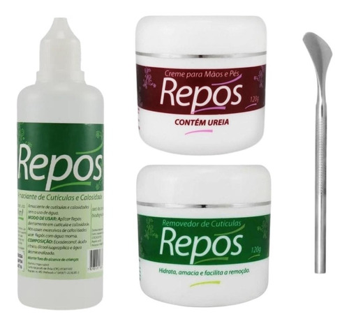 Repos Amaciante De Cutículas 120ml + Ureia 120g + Creme 120g